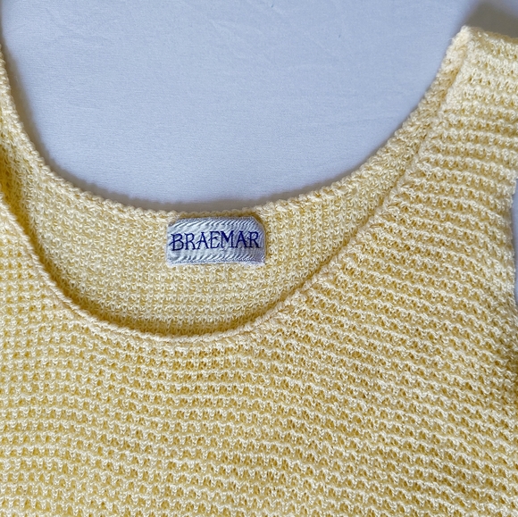 Vintage Braemar - Yellow Knit Tank - Size L - Picture 3 of 4